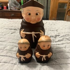 Vintage 3PC Goebel Friar Tuck Pitcher, Salt N Pepper Shaker Set-West Germany